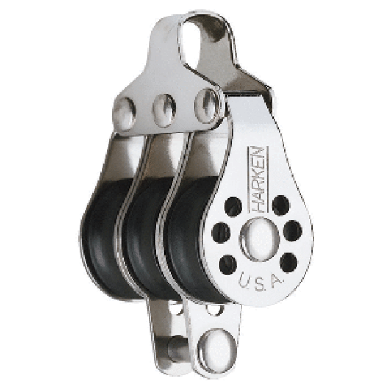 Harken 22mm Triple Micro Block w/Becket Fishing