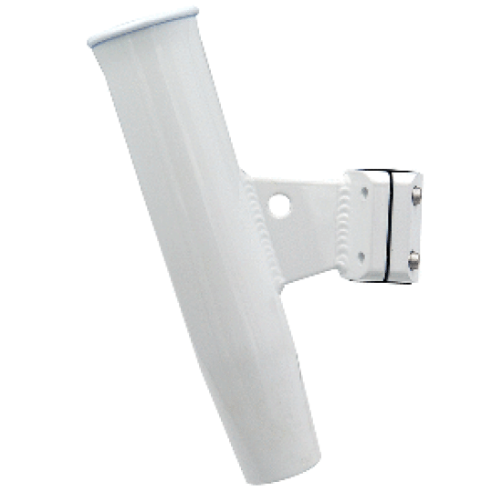 C.E. Smith Aluminum Vertical ClampOn Rod Holder 15/16" OD White Powdercoat w/Sleeve