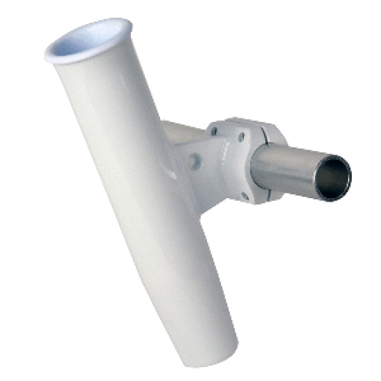 C. E. Smith Aluminum Horizontal ClampOn Rod Holder 15/16" OD White Powdercoat w/Sleeve