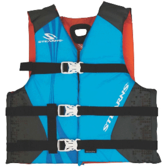 Stearns Antimicrobial Nylon Vest Life Jacket 3050lbs Blue