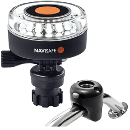 Navisafe Navilight 360 Deg. 2NM White w/Navimount Base & Rail Mount Black