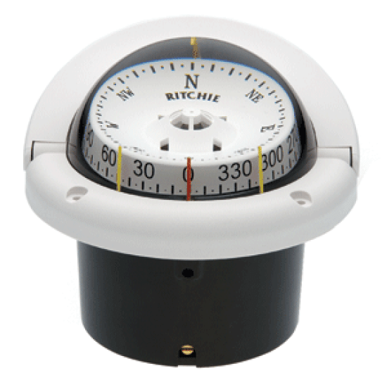 RITCHIE HF-743W HELMSMAN COMPASS WHITE MARINE, HF-743W, 010342138286