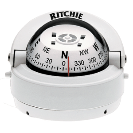 RITCHIE S-53W EXPLORER SURFACE MOUNT COMPASS WHITE, S-53W, 010342160508