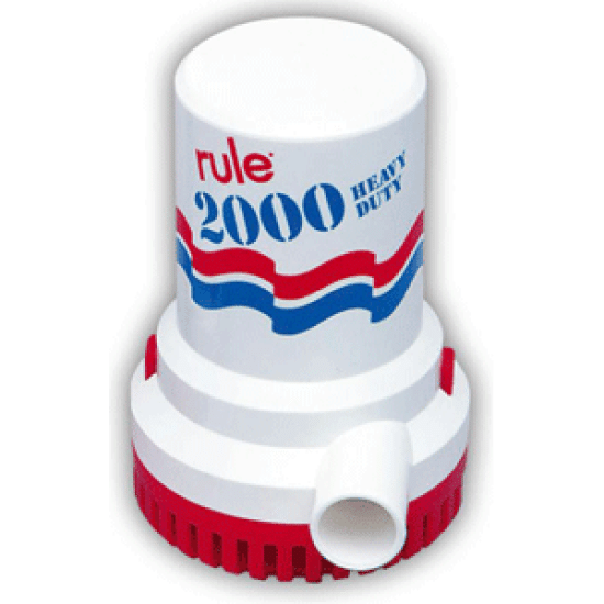 Rule 2000 Gph Non Automatic Bilge Pump W/ 6' Leads Ul, 10-6UL, 042237085160