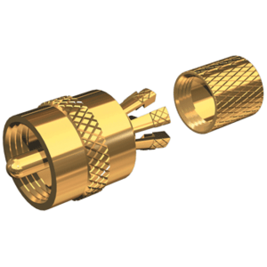 Shakespeare Pl-259-Cp-G - Solderless Pl-259 Connector Gold Plated, PL-259-CP-G, 719441110840