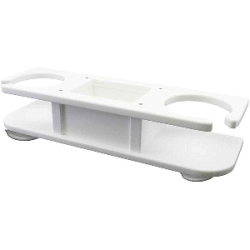 Taco 2-Drink Poly Cup Holder W/Catch-All - White