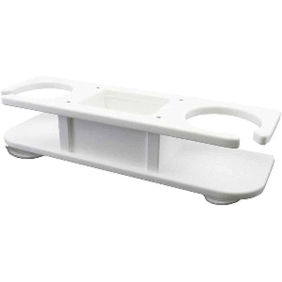 Taco 2-Drink Poly Cup Holder W/Catch-All - White, P01-2000W, 045038500368