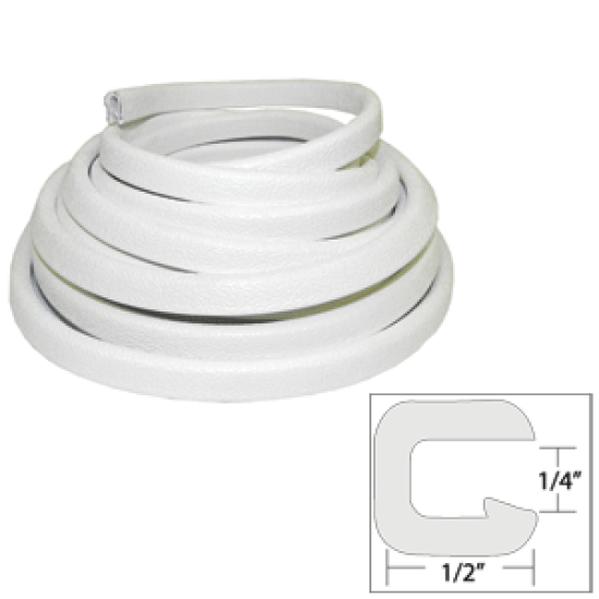 Taco Flexible Vinyl Trim 1/4 Opening X 1/2 White 25' V30-1008W25-1, V30-1008W25-1, 630838005764