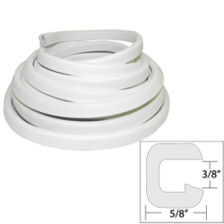 Taco Flexible Vinyl Trim 3/8 Opening X 5/8 White 25' V30-1312W25-1