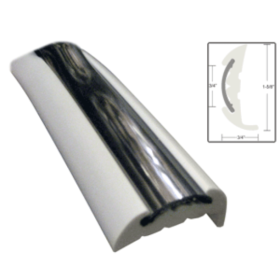 Taco Semi Rigid Rub Rail White With Flex Chrome Insert 70', V11-9811WCM70-2, 630838080785