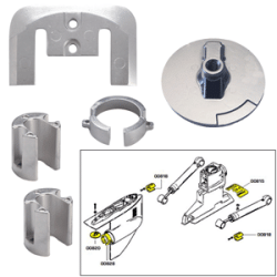 Tecnoseal Anode Kit W/Hardware - Mercury Bravo 1 - Aluminum