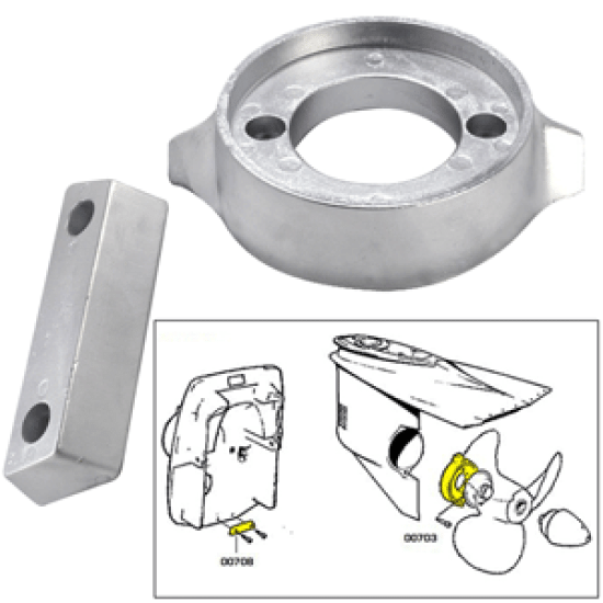 Tecnoseal Anode Kit w/Hardware - Volvo 290 - Zinc, 20705, 803383706861