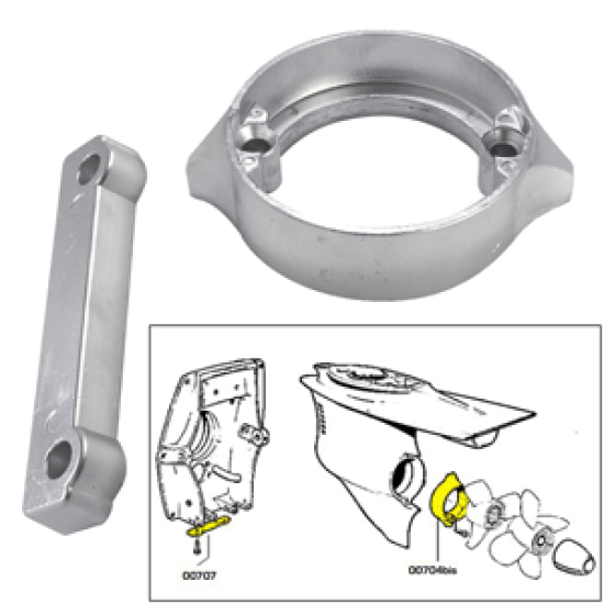 Tecnoseal Anode Kit w/Hardware - Volvo Duo-Prop 280 - Aluminum, 20702AL, 805961781920