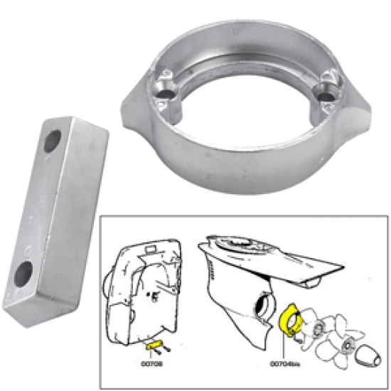 Tecnoseal Anode Kit w/Hardware - Volvo Duo-Prop 290 - Aluminum, 20706AL, 805961781924