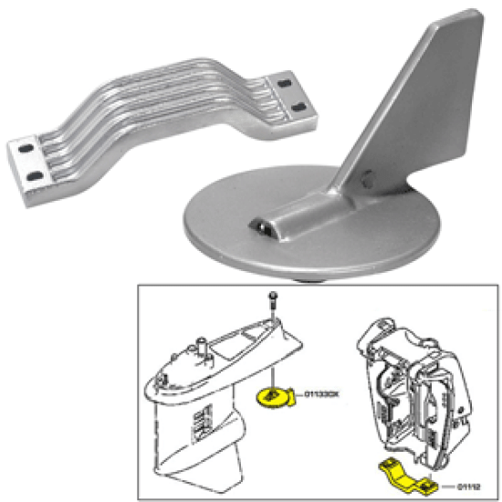 Tecnoseal Anode Kit W/Hardware - Yamaha 150-200Hp - Aluminum, 21101AL, 805961781948