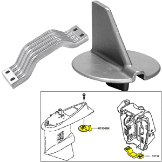 Tecnoseal Anode Kit W/Hardware - Yamaha 150-200Hp Left Hand Rotation - Aluminum, 21102AL, 805961781950