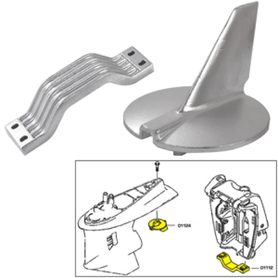 Tecnoseal Anode Kit W/Hardware - Yamaha 200-250Hp - Aluminum, 21104AL, 805961781952