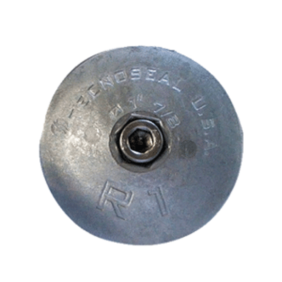 Tecnoseal R1 Rudder Anode - Zinc - 1-7/8" Diameter, R1, 803383706833