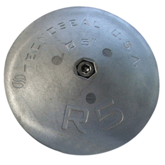 Tecnoseal R5 Rudder Anode - Zinc - 5" Diameter, R5, 803383706994