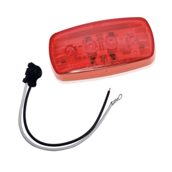 Wesbar LED Clearance/Side Marker Light - Red #58 w/Pigtail, 401586KIT, 066556956840