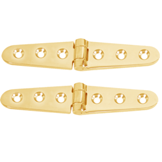 Whitecap Strap Hinge - Polished Brass - 6" x 1-1/8" - Pair, S-605BC, 725060060534