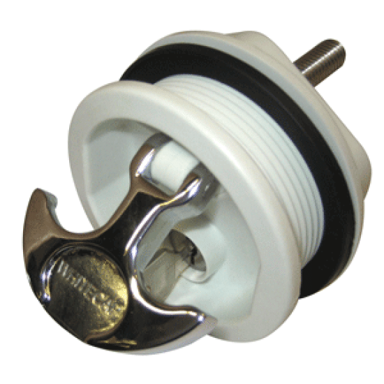 Whitecap T-Handle Latch - Chrome Plated Zamac/White Nylon - Locking - Freshwater Use Only, S-226WC, 725060022631