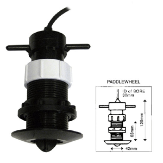 Clipper Speed Log Paddle Wheel Unit Complete with Thru Hull Fitting, CLZ-PWU, 609728298890