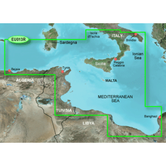 Garmin Bluechart  G2 - Hxeu013R - Italy Southwest & Tunisia - Microsd/Sd, 010-C0771-20, 753759091668