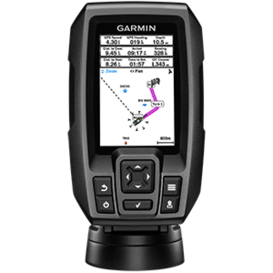 Garmin STRIKER 4 Fishfinder Worldwide Version w/77/200kHz - 4-Pin Transducer w/Transom & Trolling Motor Mounts, 010-01550-01, 753759147020