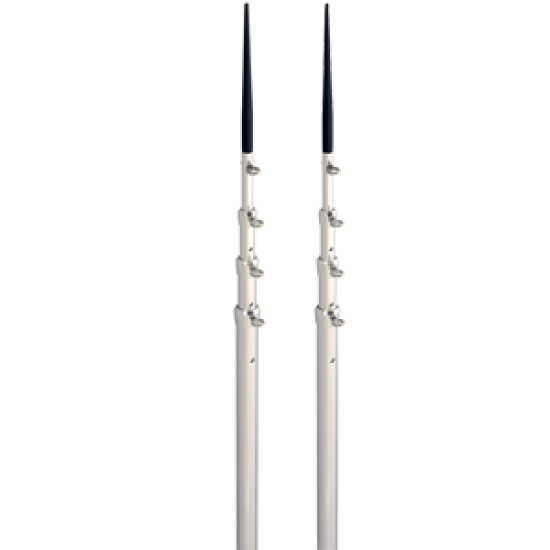 Lee'S 16.5' Bright Silver  Black Spike Telescopic Poles Tx3916Sl/Sl, TX3916SL/SL, 096811391659