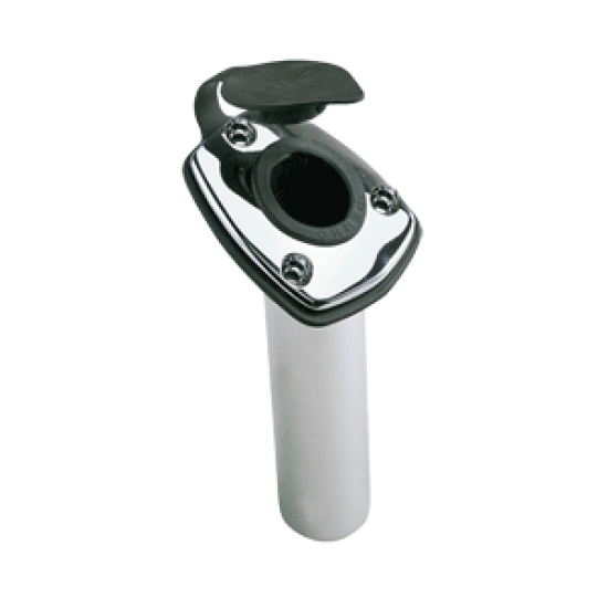 Perko Fishing Rod Holder - 65° Angled Flush Mount - Chrome Plated Zinc, 1205DP0CHR, 085226558146