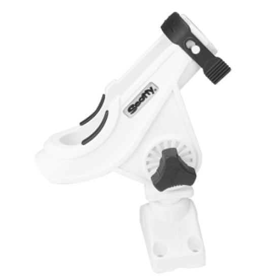 Scotty 280 Bait Caster/Spinning Rod Holder w/241 Deck/Side Mount - White, 280-WH, 062017012803