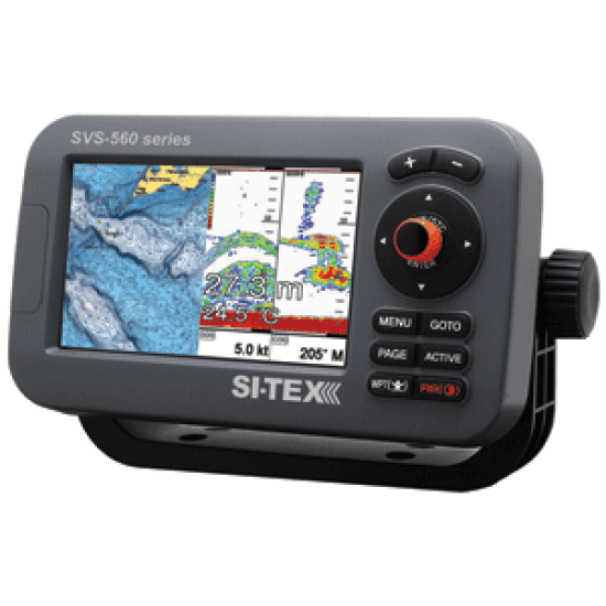 SI-TEX SVS-560CF Chartplotter - 5" Color Screen w/Internal GPS & Navionics+ Flexible Coverage, SVS-560CF, 010407331034