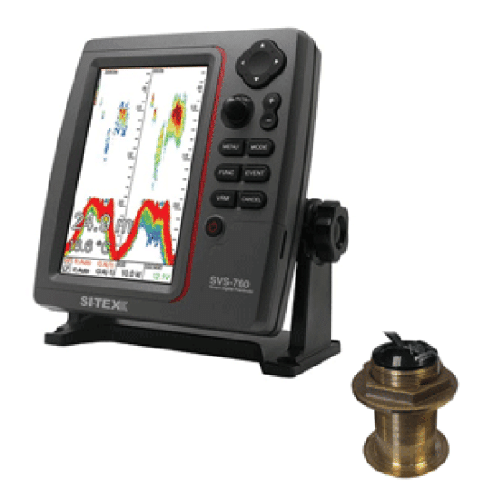 SI-TEX SVS-760 Dual Frequency Sounder 600W Kit w/Bronze 12 Degree Transducer, SVS-760B60-12, 012303597156