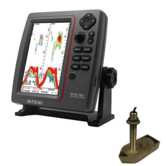 SI-TEX SVS-760 Dual Frequency Sounder 600W Kit w/Bronze Thru-Hull Temp Transducer - 307/50/200T-CX, SVS-760TH1, 012303597132