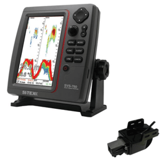 SI-TEX SVS-760 Dual Frequency Sounder 600W Kit w/Transom Mount Triducer, SVS-760TM, 088021812116