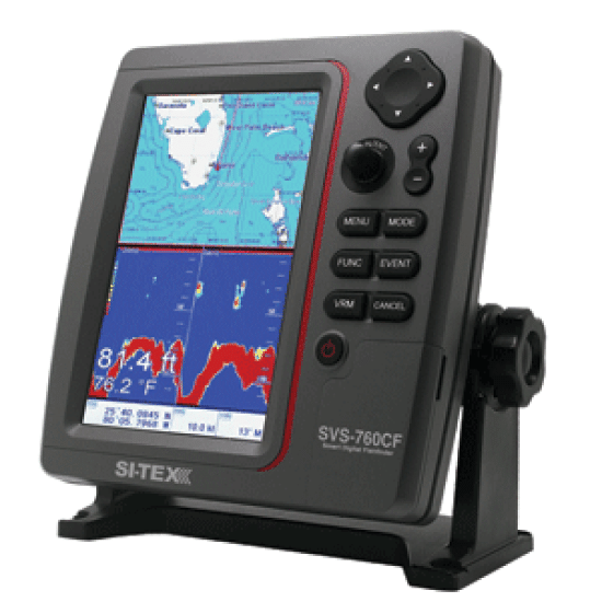 SI-TEX SVS-760CF Dual Frequency Chartplotter/Sounder w/ Navionics+ Flexible Coverage, SVS-760CF, 010407320786