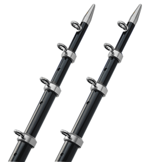 Taco 15' Telescopic Outrigger Poles Hd 1-1/2"  - Black/Silver, OT-0542BKA15-HD, 630838011970