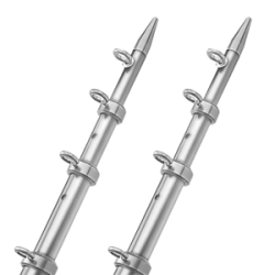 Taco 18' Silver/Silver 1-1/2" Outrigger Poles Ot-0552Vel186