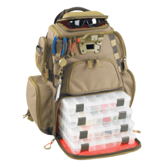 Wild River NOMAD Lighted Tackle Backpack w/4 PT3600 Trays, WT3604, 084298436048