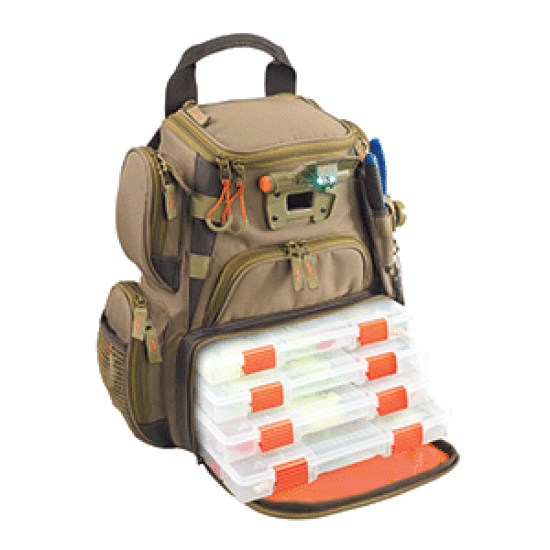 Wild River RECON Lighted Compact Tackle Backpack w/4 PT3500 Trays, WT3503, 084298435034