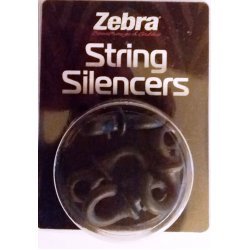Zebra Bow String Silencers Reduce Sound Vibration 4 Pack 80757