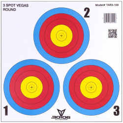 30-06 Outdoors Vegas Style 3-Spot Archery Targets  100 Pack | 30-06 Outdoors