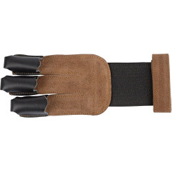 Leather Tip Shooting Glove Ambidextrous Brown (Large)