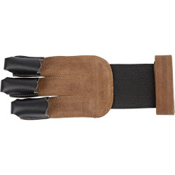 Leather Tip Shooting Glove Ambidextrous Brown (Small)