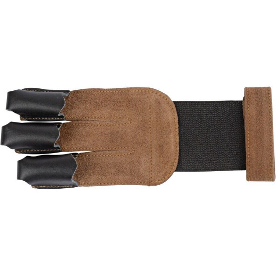 Leather Tip Shooting Glove Ambidextrous Brown (Small)