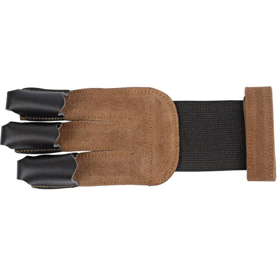 Leather Tip Shooting Glove Ambidextrous Brown (XL)