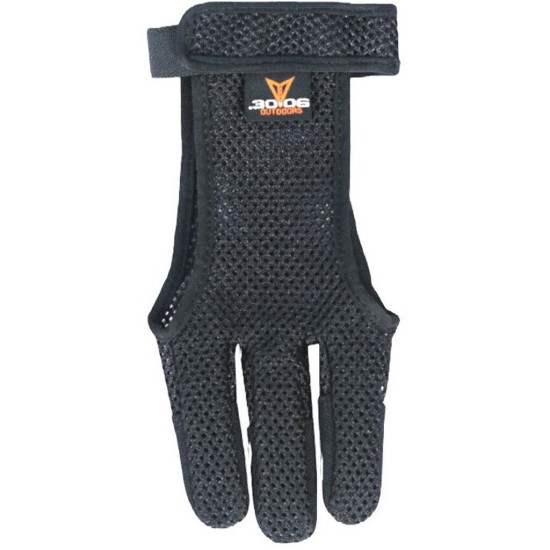 Mesh 3-Finger Black Archery Shooting Glove (Medium)