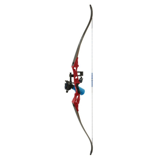 Fin Finder Bank Runner Bowfishing Recurve Package with Winch Pro Bowfishing Reel Red 35 lbs. RH