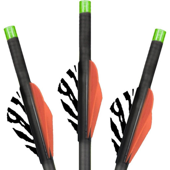 Lumenok Carbon Crossbow Bolts 22 in. Green Moon Nocks 3 pk.